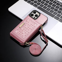 Burgundy iPhone case displayed with cards