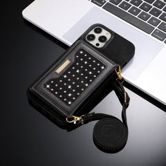 Black Slim Magnetic Wallet Case for iPhone