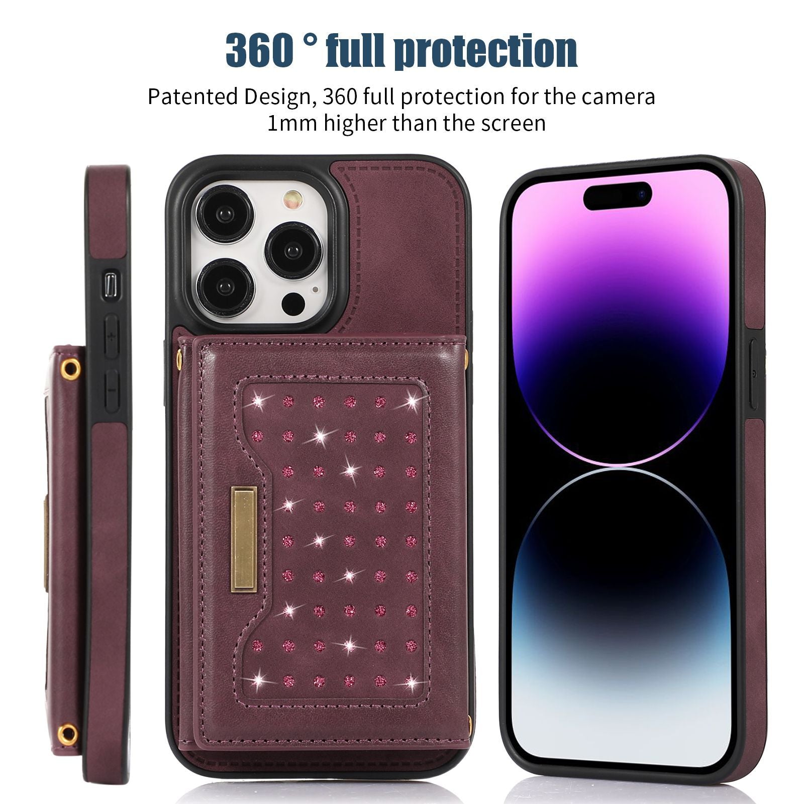 Purple iPhone case protection overview