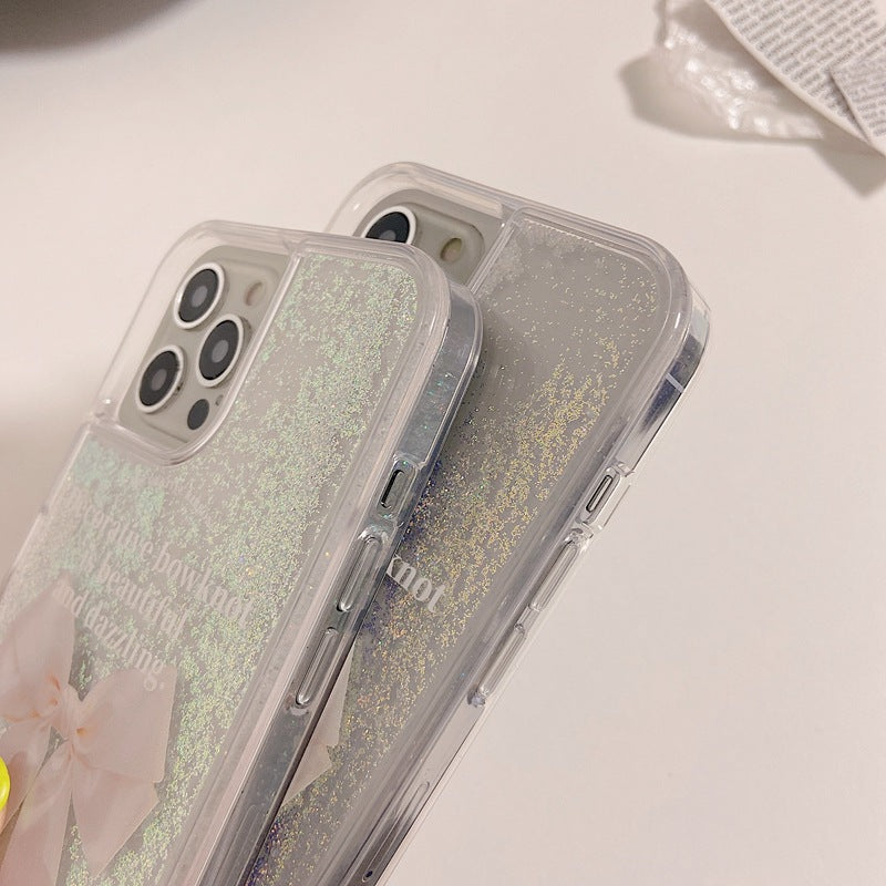 Full view of Pink Glitter Bow iPhone Case