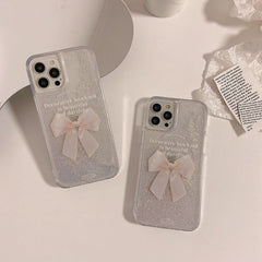Full view of Pink Glitter Bow iPhone Case