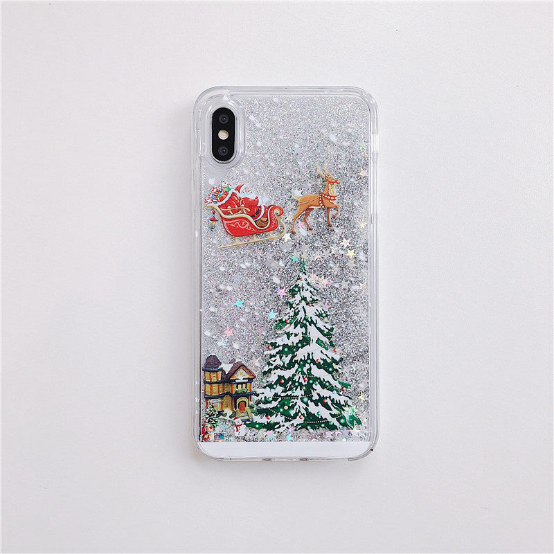 Festive Glitter Liquid Case for iPhone - pink