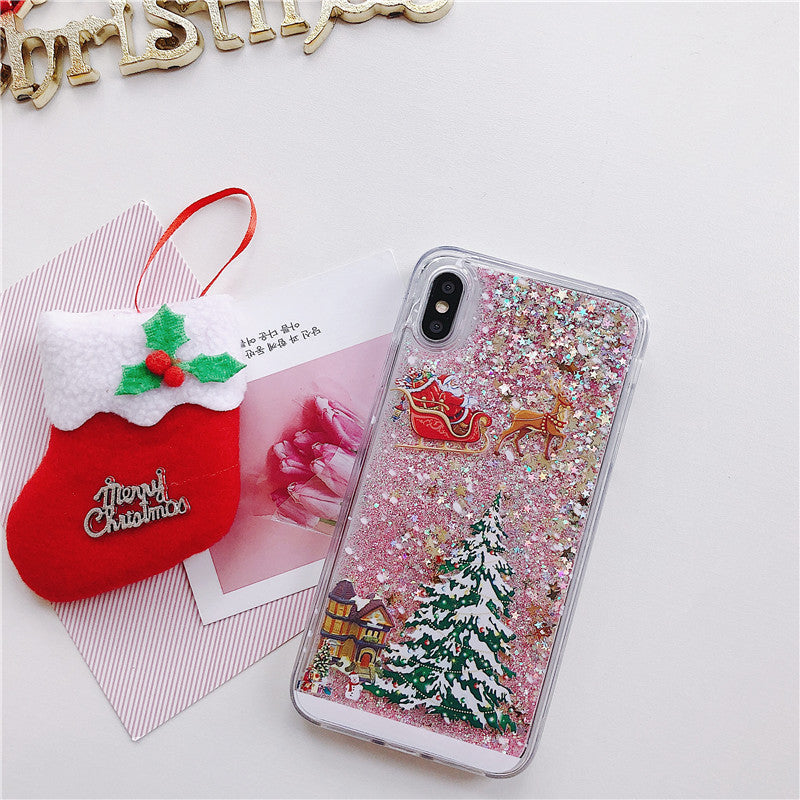 Pink Glitter Liquid Case for iPhone model