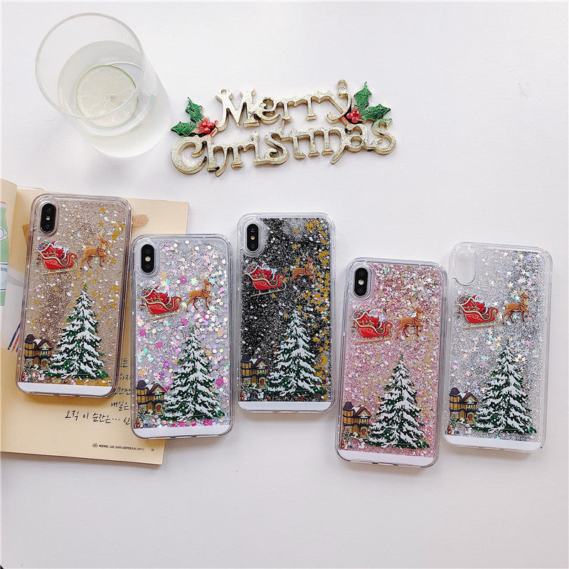Glitter Liquid Case for iPhone in gold