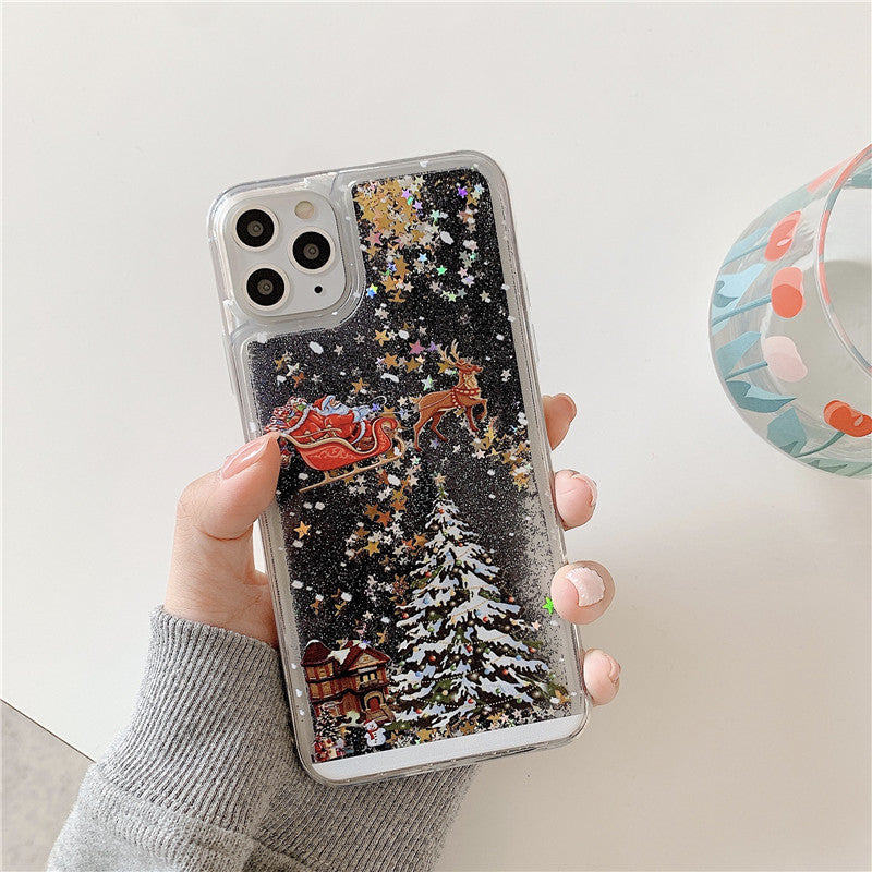 Silver Glitter Liquid Case showcased at a party