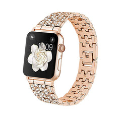 Stylish diamond-studded watch band on wrist