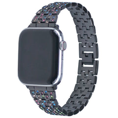 Gold metal Apple Watch band with diamond crystals