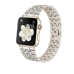 Stylish diamond-studded watch band on wrist
