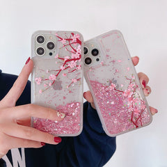 close-up of the Elegant Pink Blossom Phone Case
