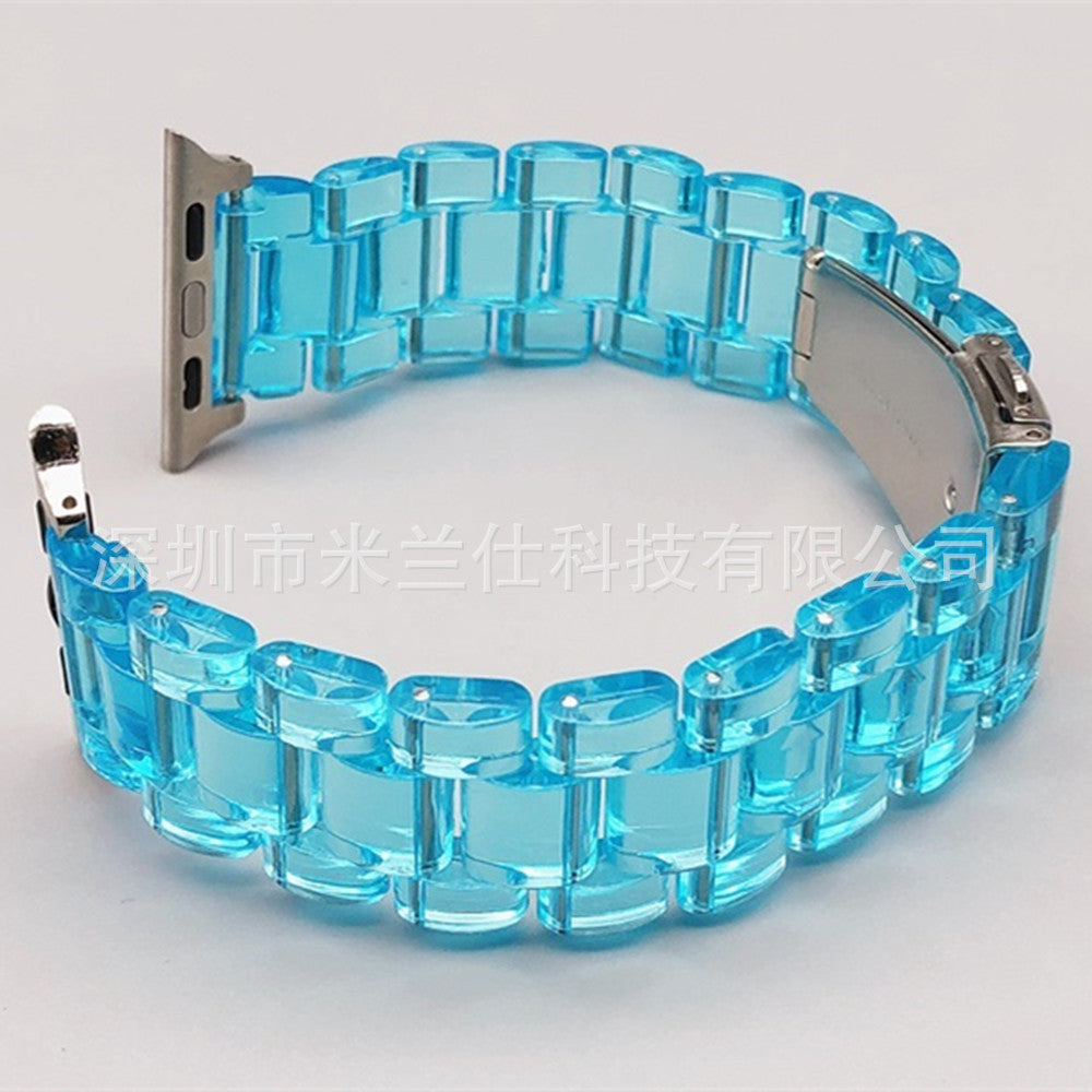 Lightweight resin watch band suitable for workouts