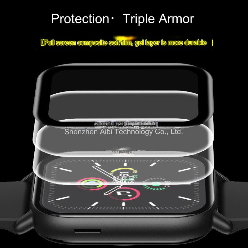 Front view of Apple Watch SE with protective film