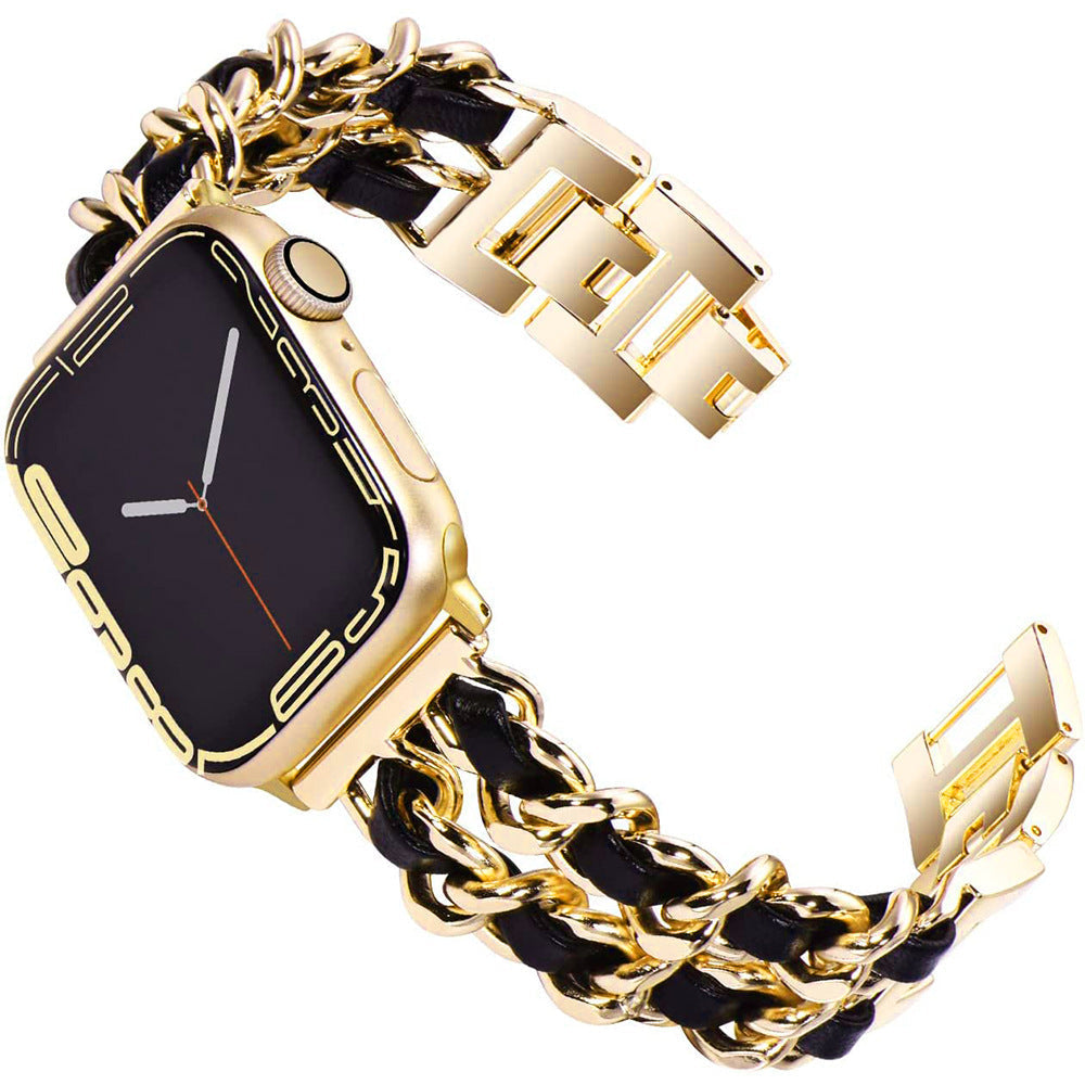 Fashionable watch band on wrist