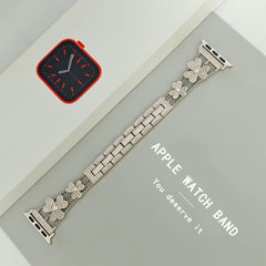 Stylish Metal Rhinestone Apple Watch Band in Black
