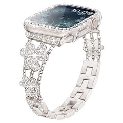 Stylish Metal Rhinestone Apple Watch Band in Gold