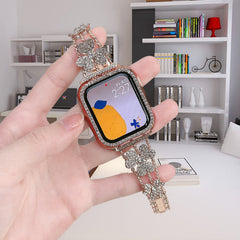 Adjustable clasp of Stylish Metal Rhinestone Apple Watch Band