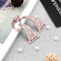 Sleek silver floral watch band for Apple Watch