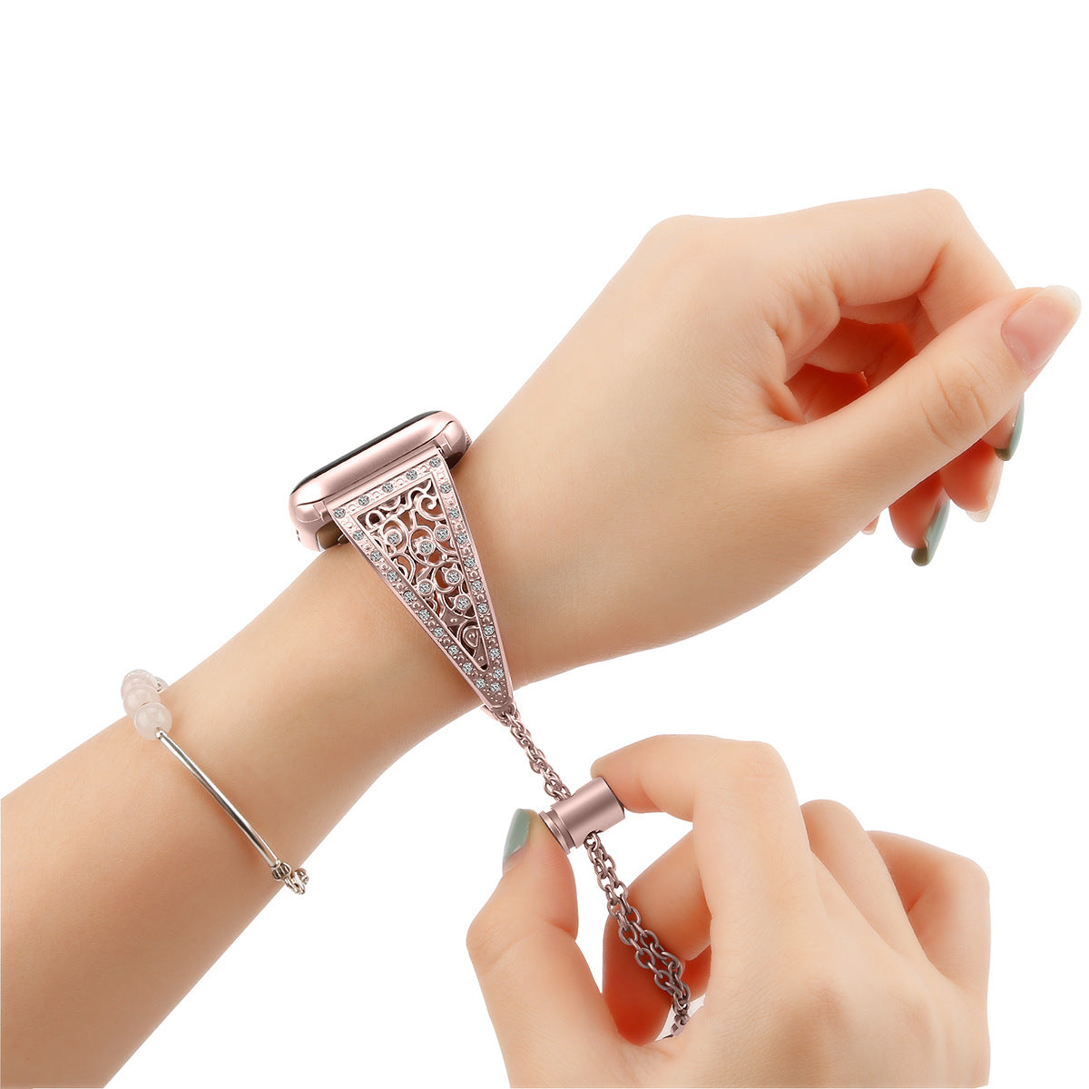 Rosy pink adjustable watch band for Apple Watch