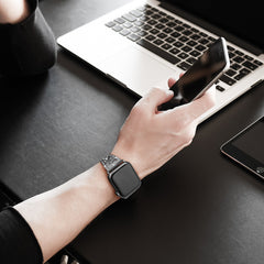 Sleek silver floral watch band for Apple Watch