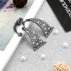Sleek silver floral watch band for Apple Watch