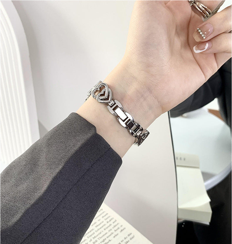 Black metal rhinestone watch band for Apple Watch