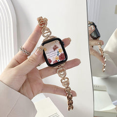 Close-up of rhinestone accents on the watch band