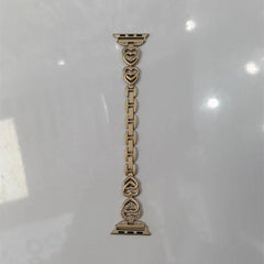 Stylish heart-shaped metal rhinestone watch band for Apple Watch 1