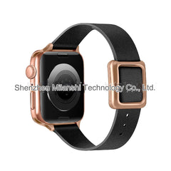 Brown leather Apple Watch band