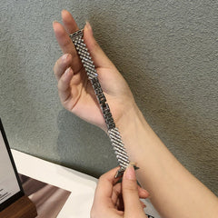 Stylish Metal Diamond Watch Band close-up of clasp