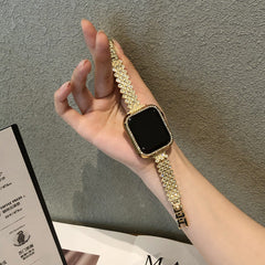 Stylish Metal Diamond Watch Band for Apple Watch Gold