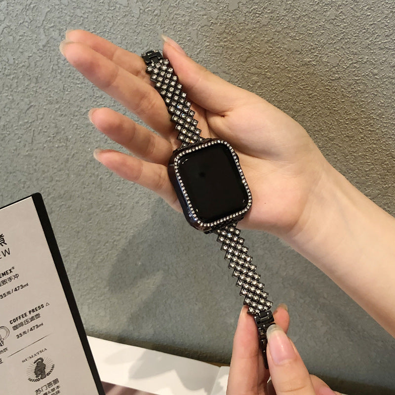 Stylish Metal Diamond Watch Band for Apple Watch Rose Gold