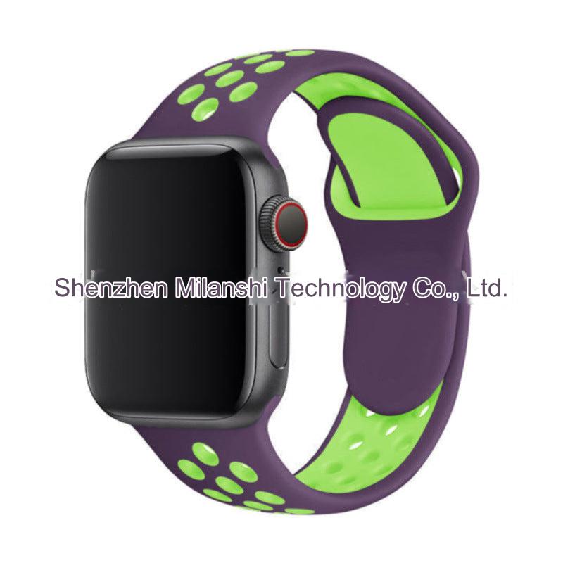 Image of dual colour silicone sport band for Apple Watch 4