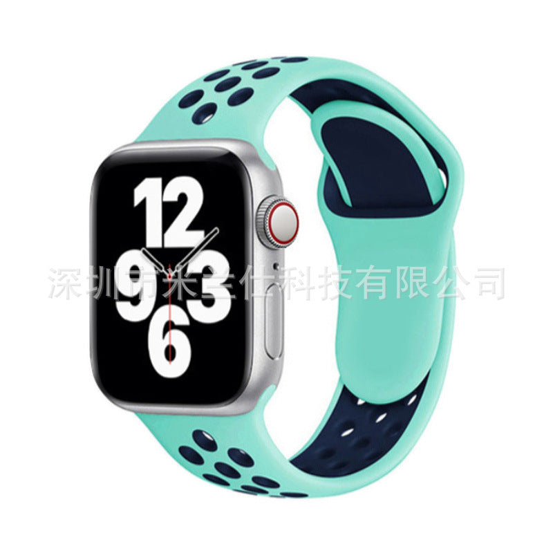 Image of dual colour silicone sport band for Apple Watch 7