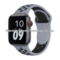 Image of dual colour silicone sport band for Apple Watch 7