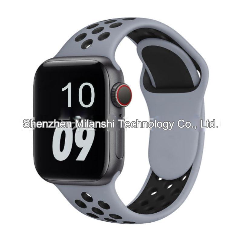 Image of dual colour silicone sport band for Apple Watch 7