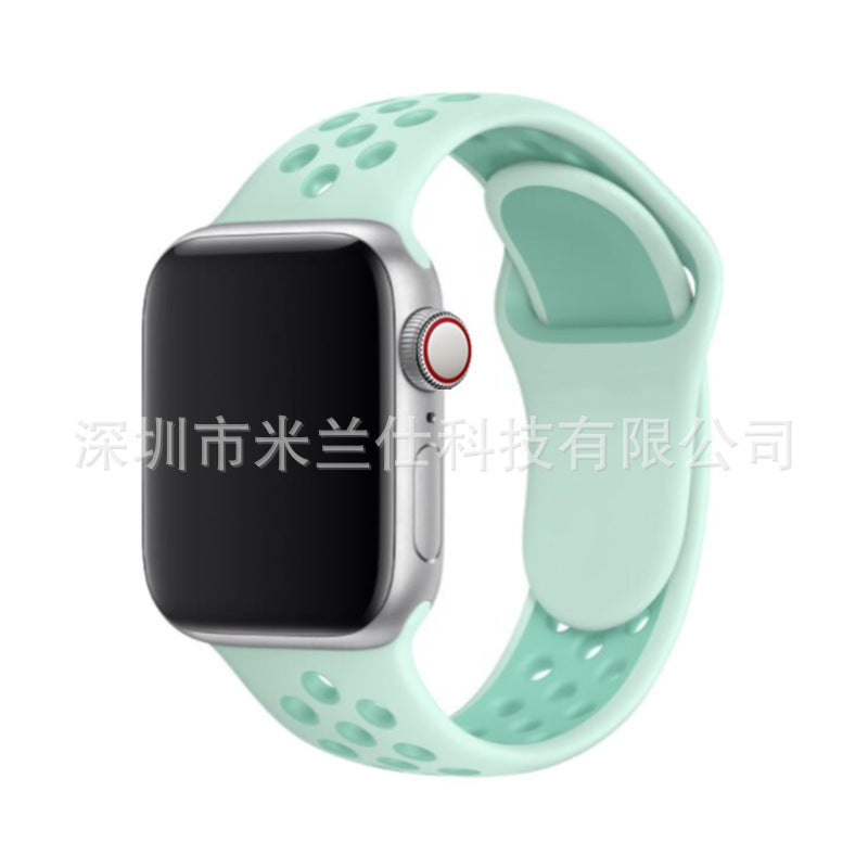 Image of dual colour silicone sport band for Apple Watch 5