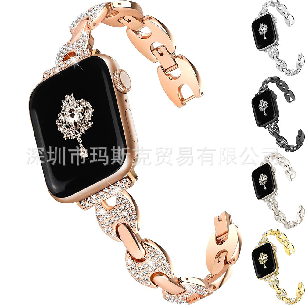 Comfortable fit of Metal Diamond Apple Watch Band