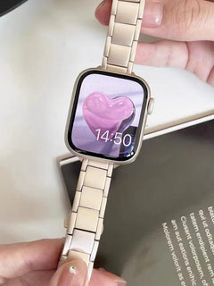 Premium metal material used in Starlight Apple Watch Band