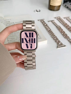 Stylish Starlight Colour Apple Watch Band on wrist