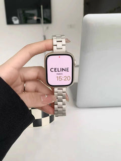 Various sizes of Starlight Metal Apple Watch Band