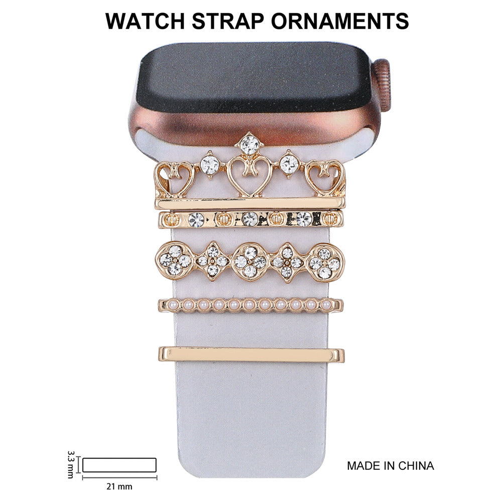 Diamond-studded buckle detail on watch strap