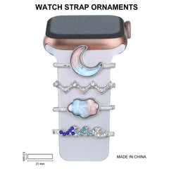 Close-up of silicone watch band with decorative rings