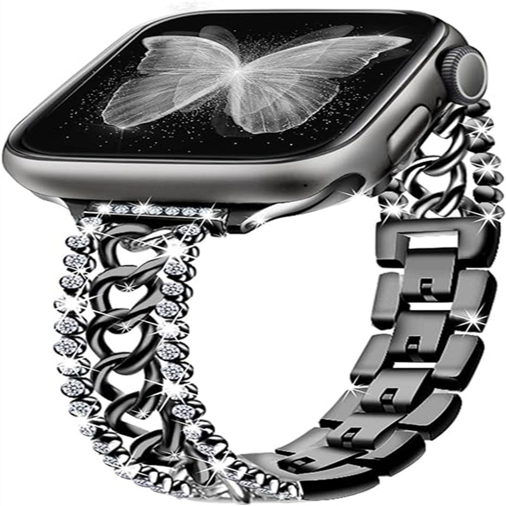 Sizes available for Stylish Diamond Denim Chain Apple Watch Band