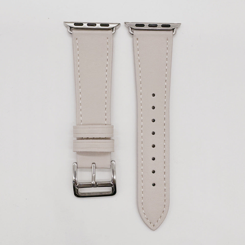 Lifestyle image of leather watch band in vibrant colours