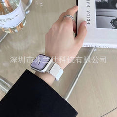 Fashionable cherry pink leather strap for Apple Watch