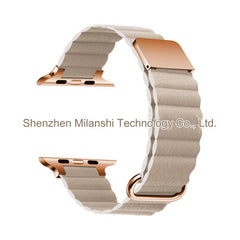 Subtle rose pink leather watch band for Apple Watch