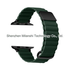 Light gray leather watch strap for Apple Watch Series S9