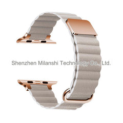 Subtle rose pink leather watch band for Apple Watch