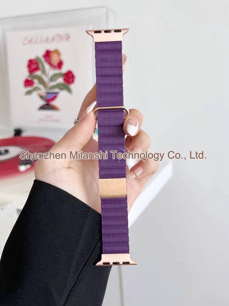 Elegant white leather strap for Apple Watch Ultra 2