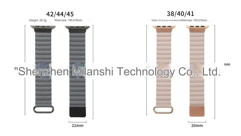 Comfortable green leather watch band for smartwatches