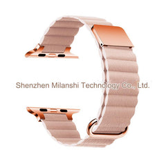 Fashionable cherry pink leather strap for Apple Watch